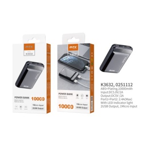BATERIA EXTERNA (Power Bank) – 10000 mAh – MTK