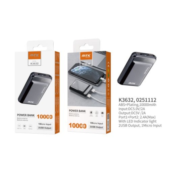BATERIA EXTERNA (Power Bank) – 10000 mAh – MTK