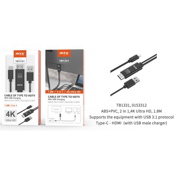 ADAPTARDOR MTK – HDTV / TIPO C / TV  4K  TB1331 - Imagen 2
