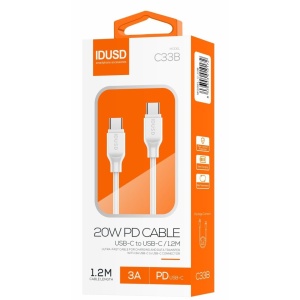 CABLE IDUSD – USB C+USB C 3.A  1,2M