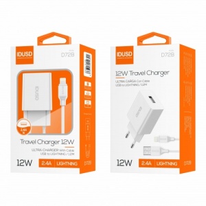 CARGADOR RED IDUSD - D72B USB+LIGHTNING 12W
