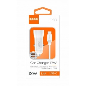 CARGADOR COCHE IDUSD – USB+TIPO.C  F23B 12W