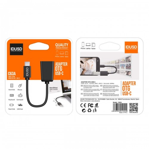 ADAPTADOR - OTG USB-C(MACHO) USB (HEMBRA)