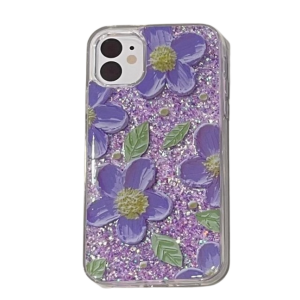 CARCASA IPHONE 11 - DIBUJO FLORES LILAS