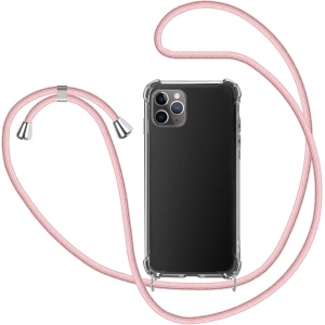 CARCASA IPHONE 11 PRO MAX - TRANSPARENTE COLGANTE CINTA ROSA