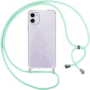 CARCASA IPHONE 11 PRO MAX - TRANSPARENTE COLGANTE CINTA VERDE