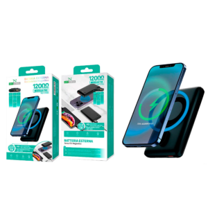 BATERIA EXTERNA (Power Bank) – 12000 mAh CARGA MAGNETICA -NEW SCIENCE T9C