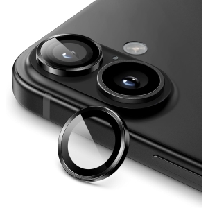 CRISTAL TEMPLADO CAMARA INDIVIDUAL –  IPHONE 16 / 16 PLUS NEGRO